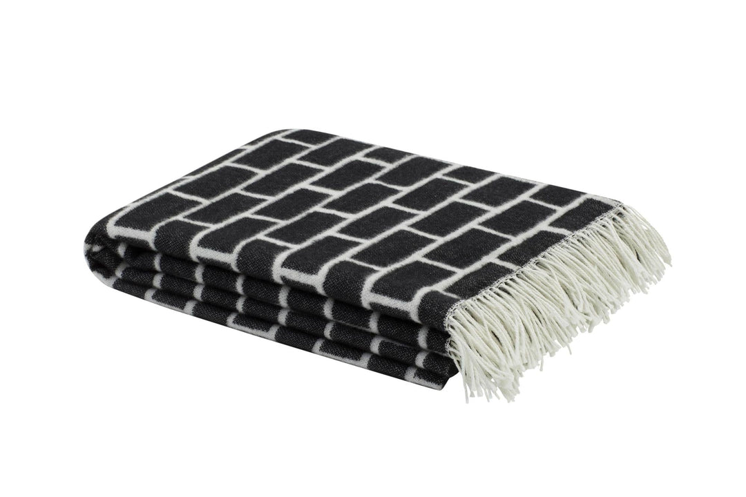 Brick Black & White Throw 1