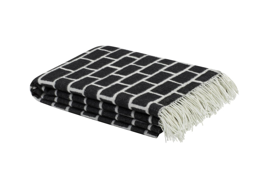 Brick Black & White Throw 1