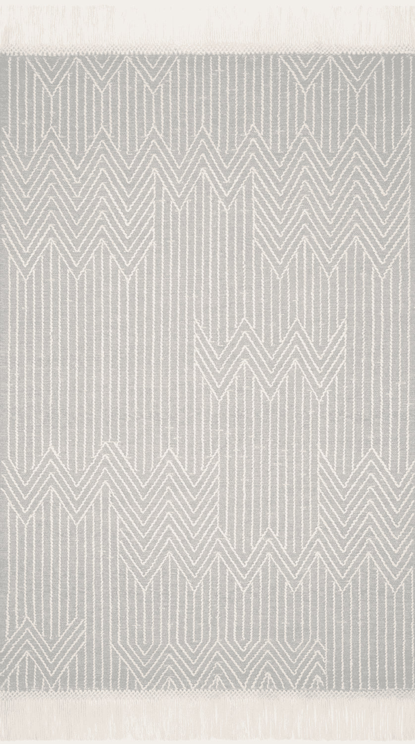 Newton Hand Tufted Lt Grey / Ivory Rug Flatshot Image 1