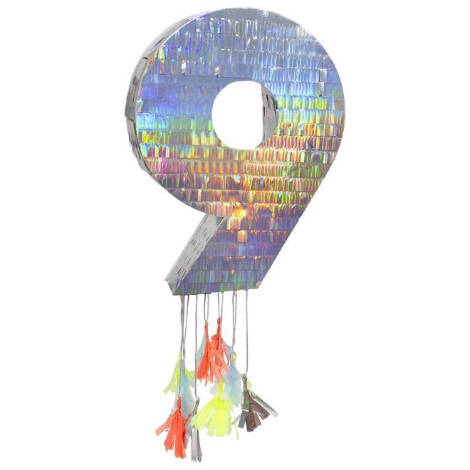Silver Number Party Pinatas 0 9 By Meri Meri 9