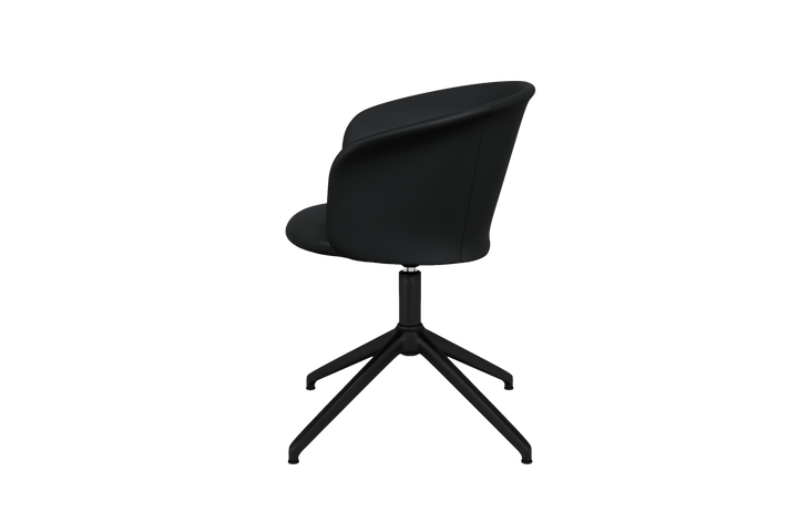 Kendo Black Leather Swivel Chair 4 Star Return Hem 20243 5