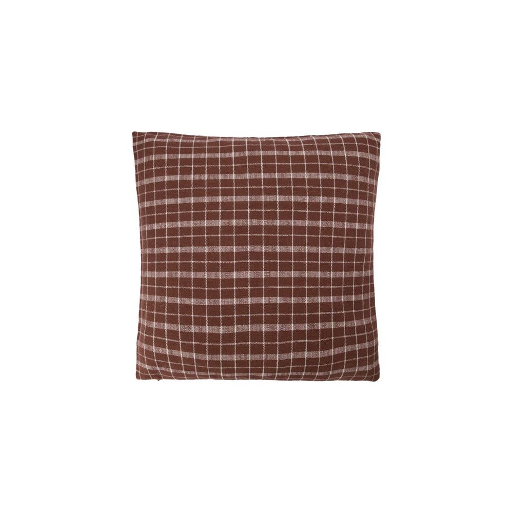 thame brown check cushion cover by house doctor 204030060 2