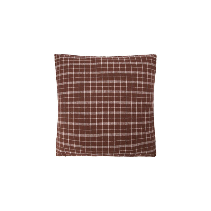 thame brown check cushion cover by house doctor 204030060 2