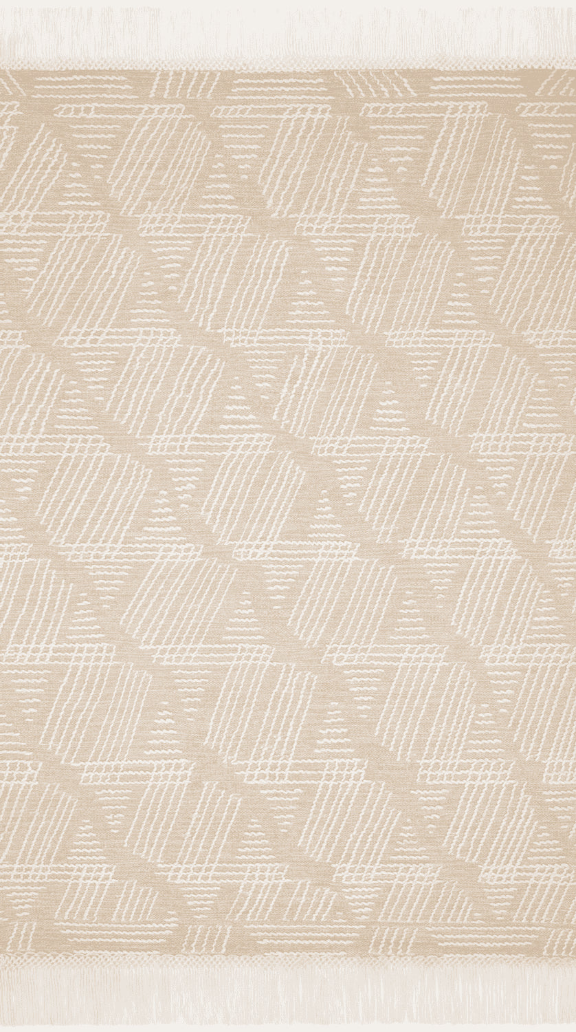 Newton Hand Tufted Sand / Ivory Rug Flatshot Image 1
