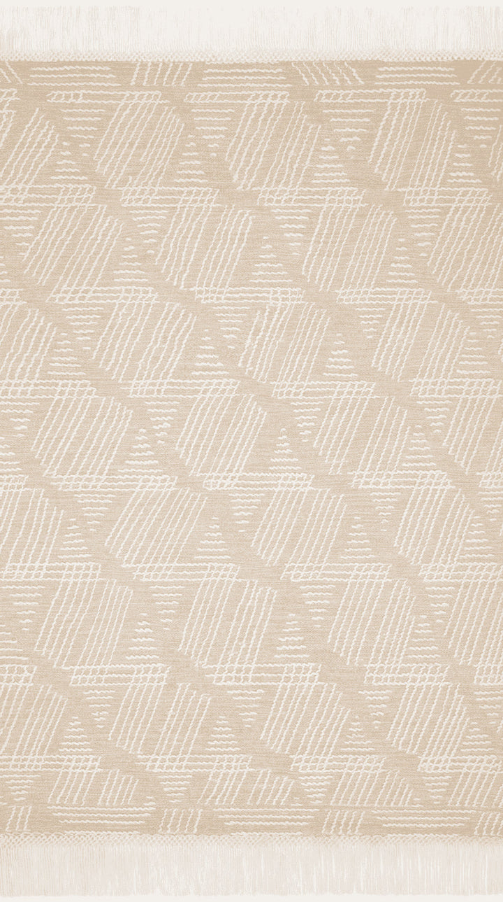 Newton Hand Tufted Sand / Ivory Rug Flatshot Image 1