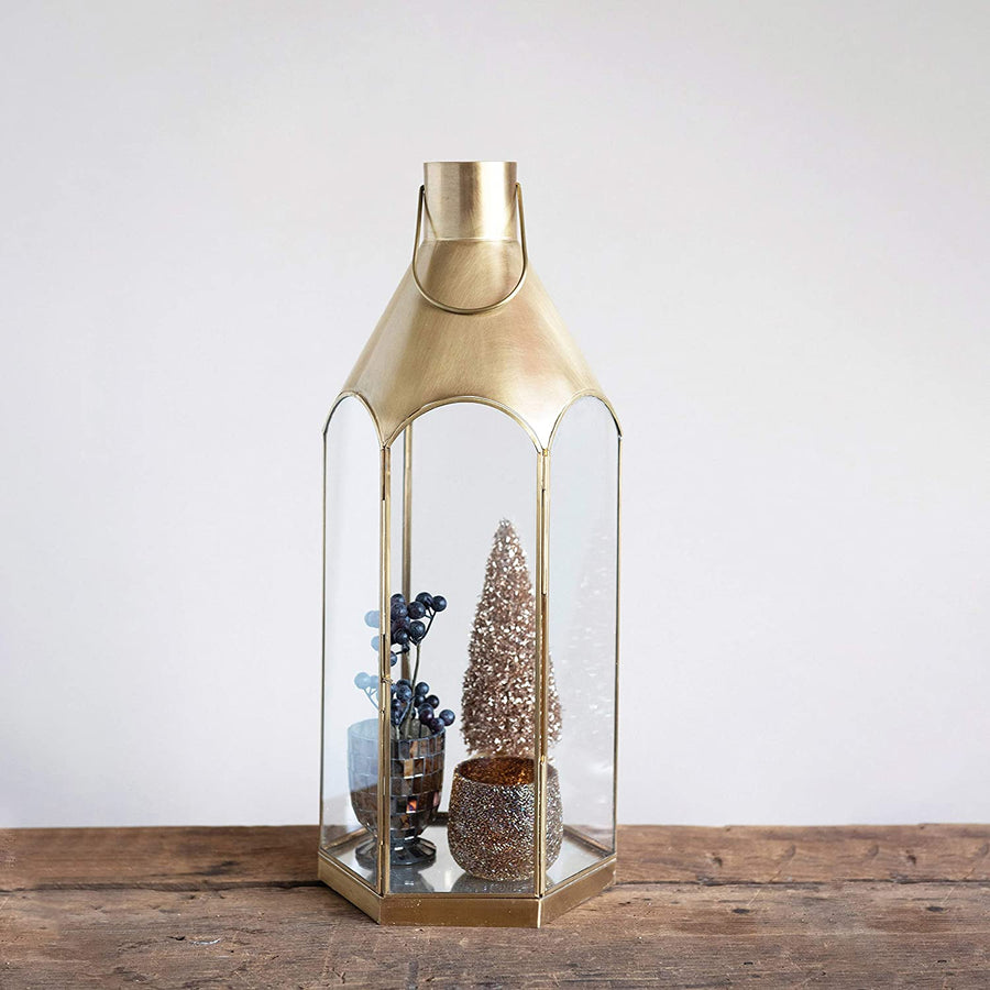 Lantern With Mirror Base And Handle 1
