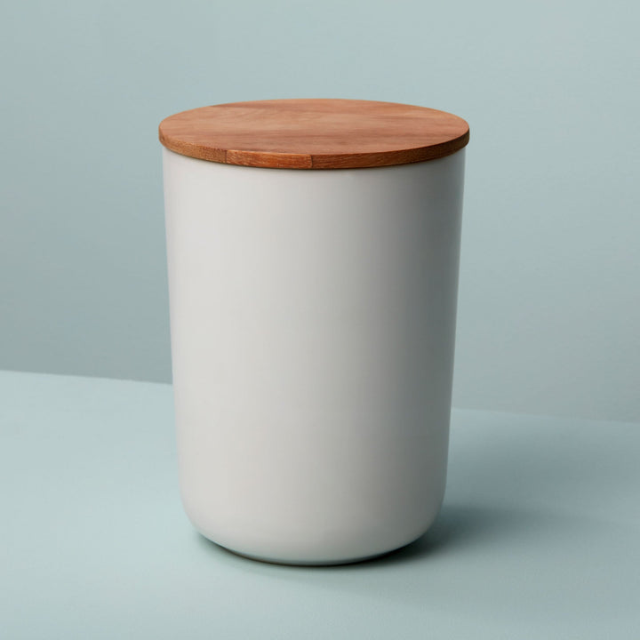 stoneware container with acacia lid 2