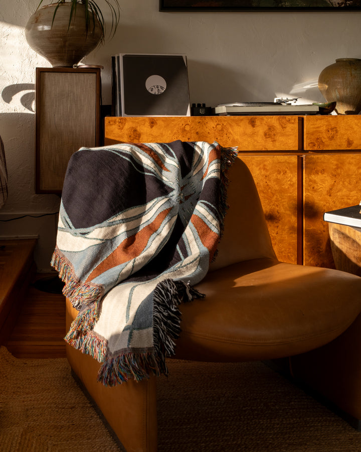 Blu Bloom Woven Blanket