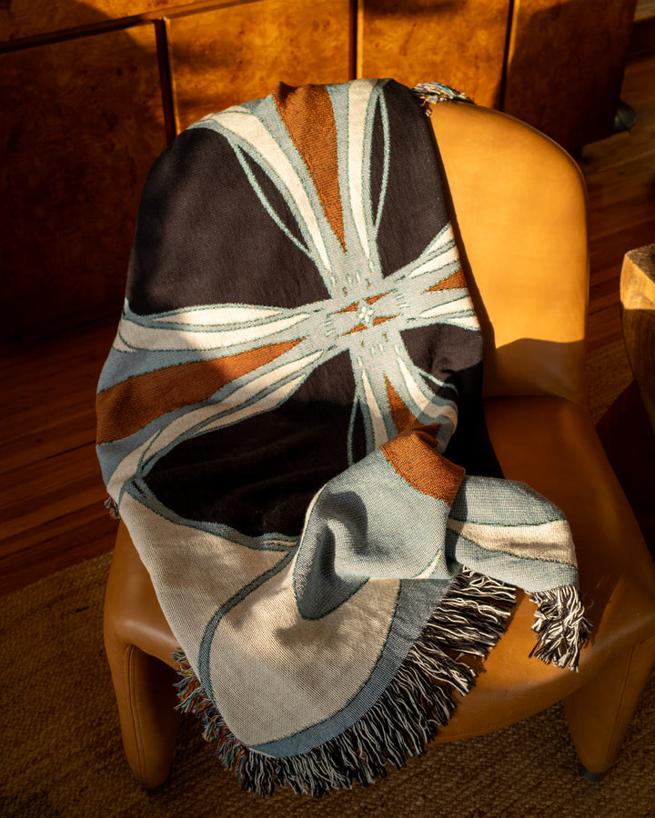 Blu Bloom Woven Blanket