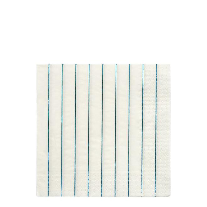 Blue Holographic Stripe Large Napkins By Meri Meri 1