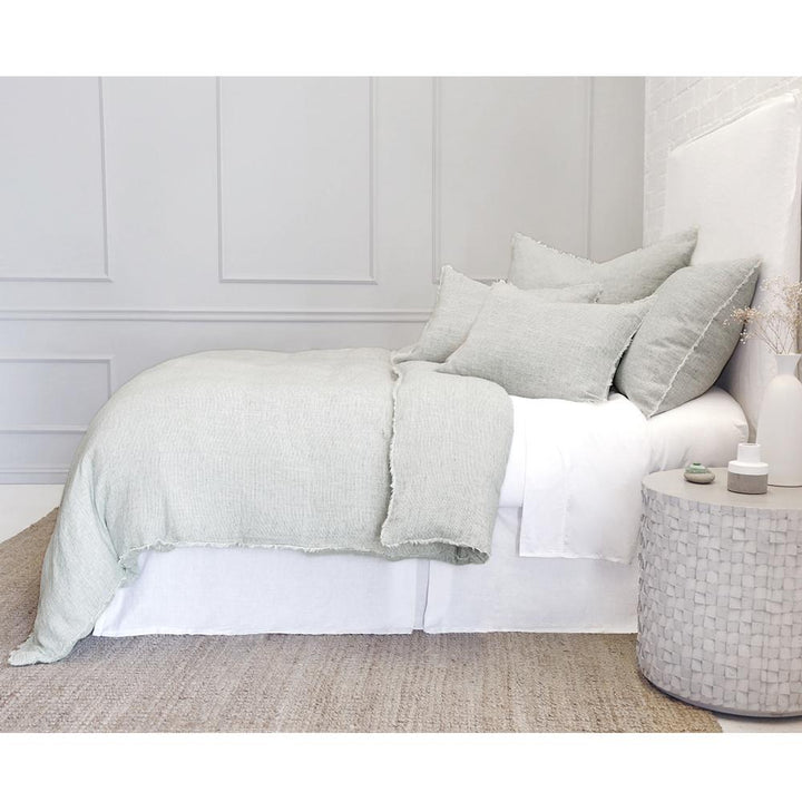 logan duvet and shams in olive design by pom pom at home 8
