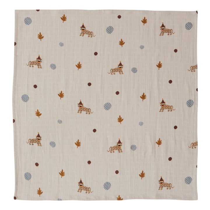 Muslin Square Leopard 3 Pcs Pack Clay By Oyoy 2