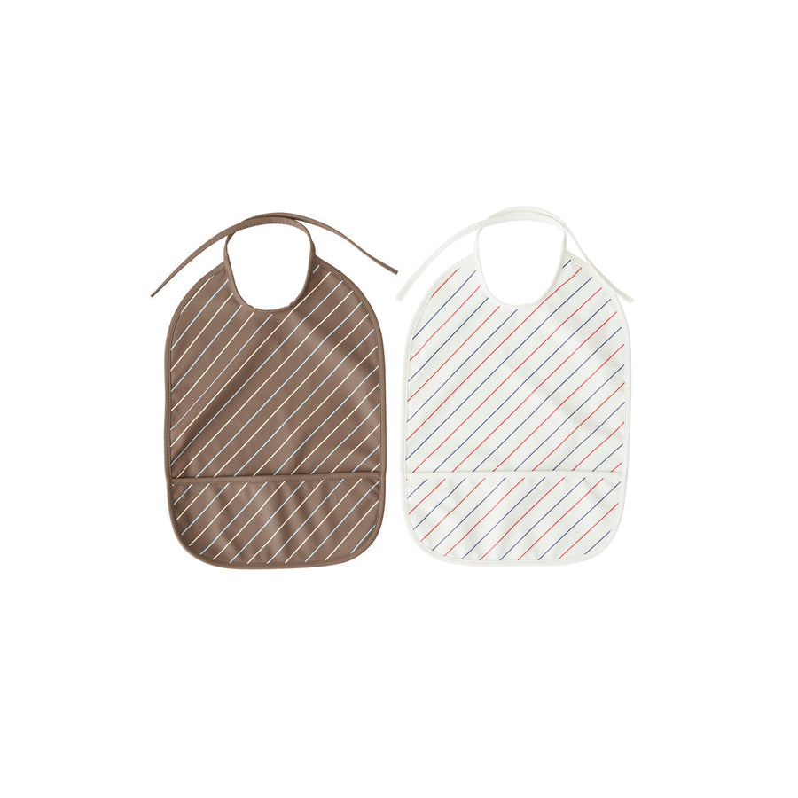Bib Striped Pack Of 2 Mellow Choko By Oyoy M107167 1