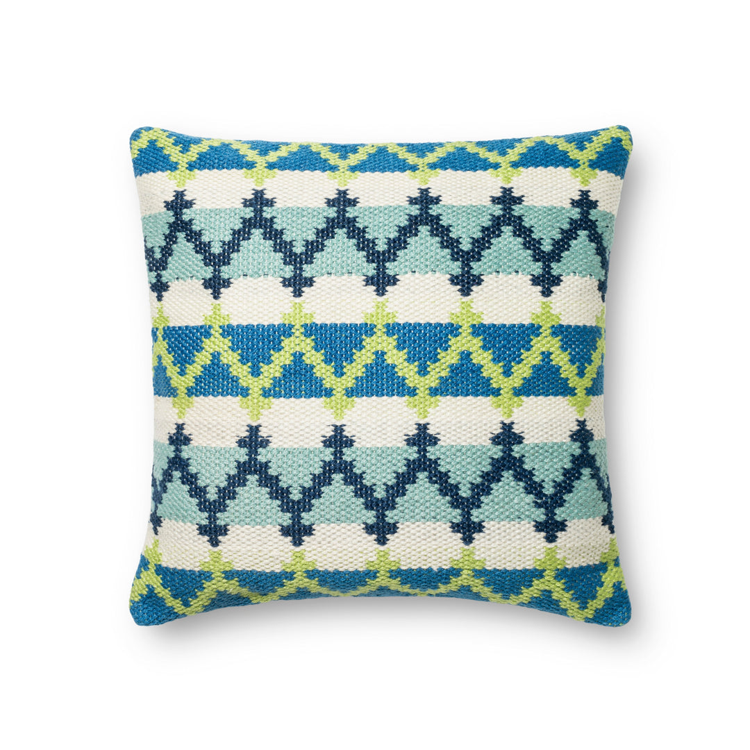 Blue & Green Indoor/Outdoor Pillow by Loloi