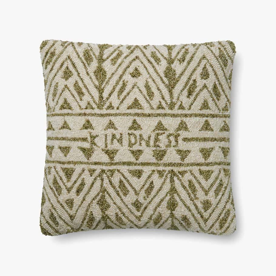 Ed Pillow In Green Ivory By Ellen Degeneres For Loloi 1