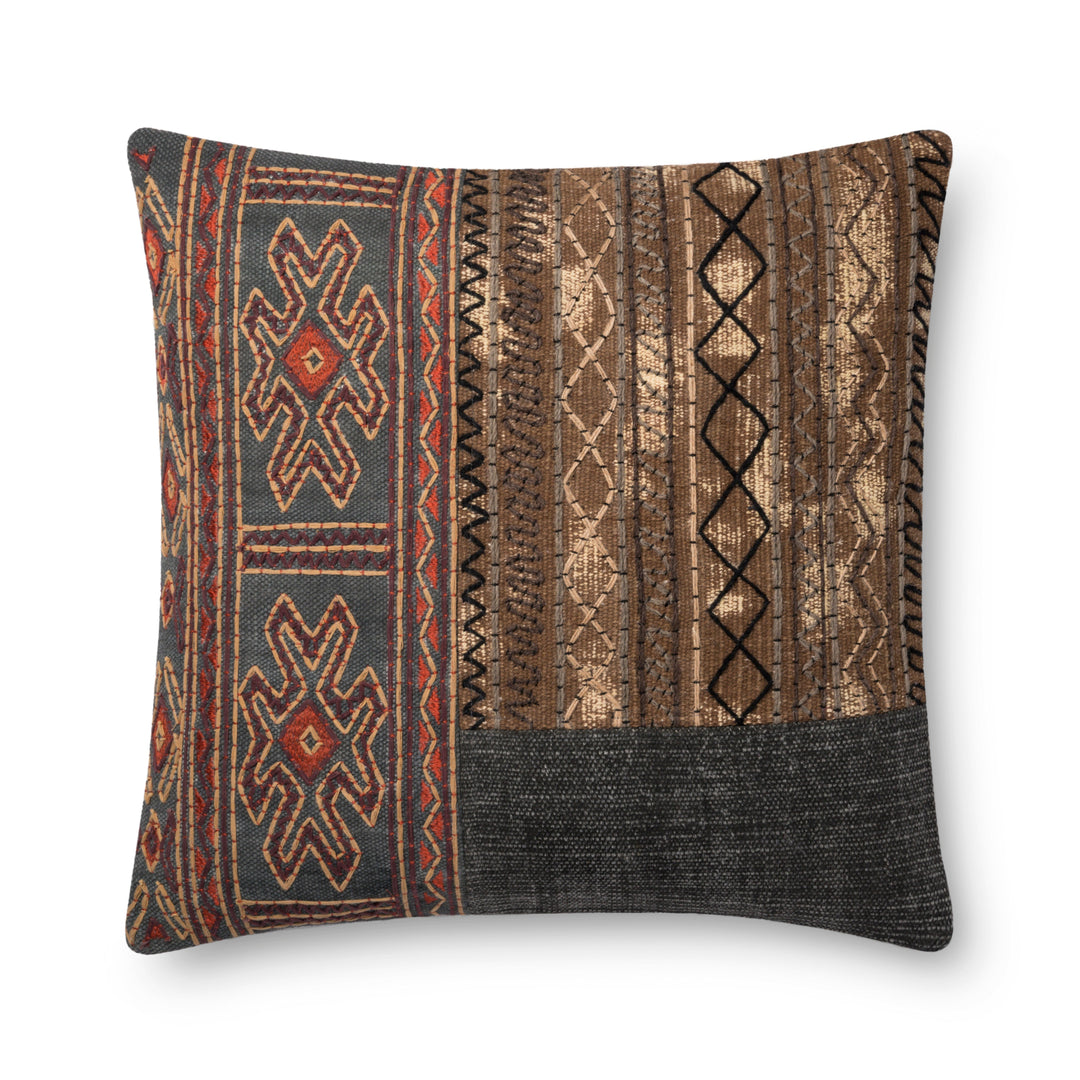 Grey & Brown Pillow by Loloi