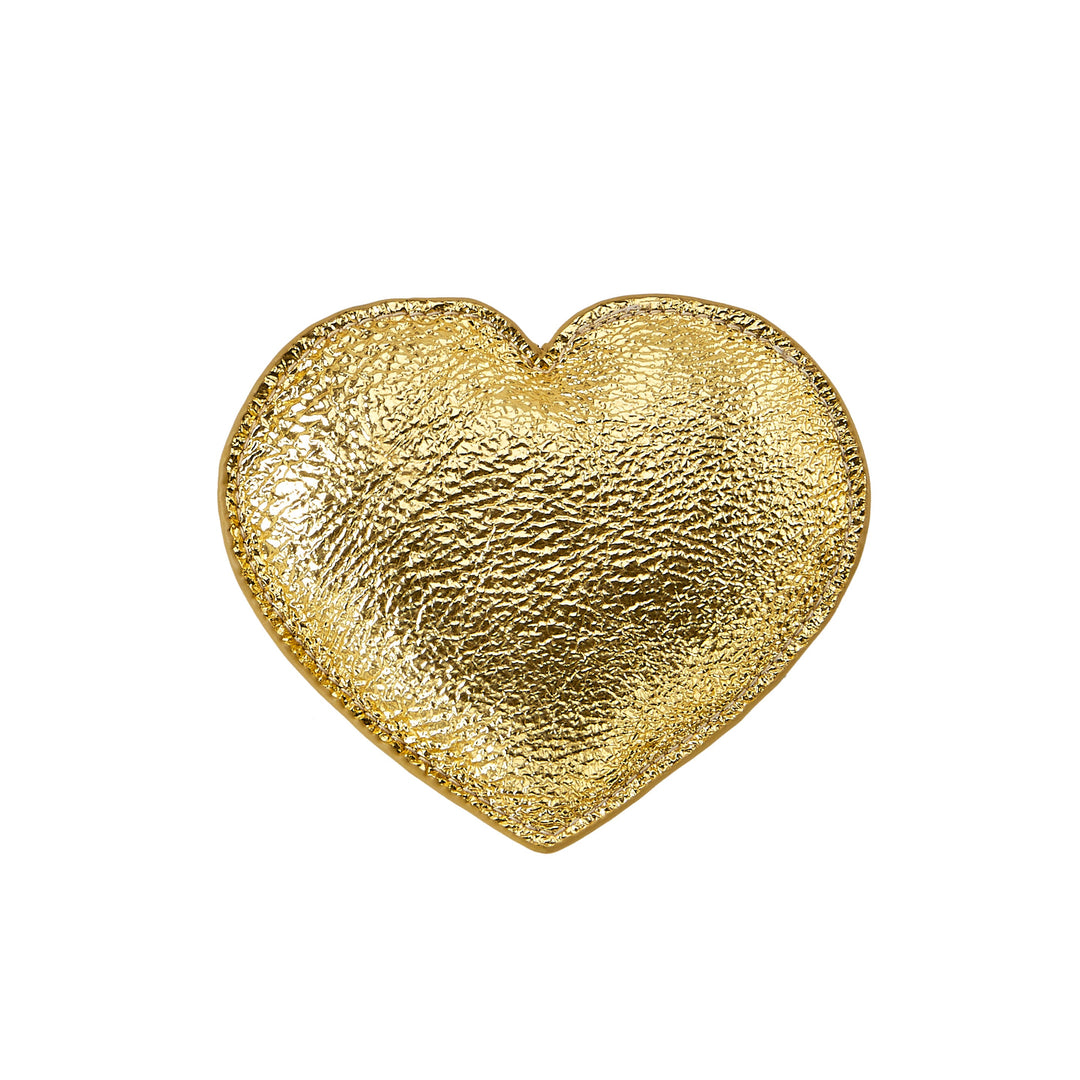 Heart Paperweight Gold Leather by Graphic Image