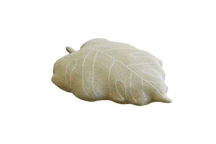 knitted cushion baby leaf olive by lorena canals sc babyl olv 1