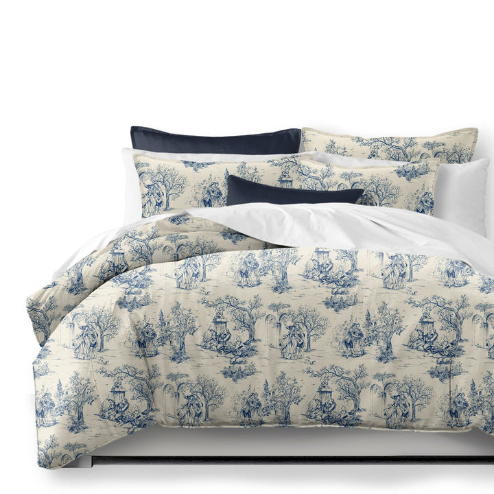 archamps toile blue bedding by 6ix tailors arc clg blu cmf fd 3pc 1