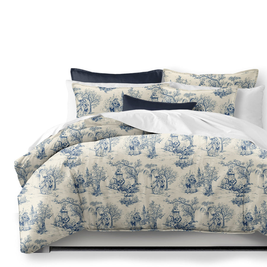archamps toile blue bedding by 6ix tailors arc clg blu cmf fd 3pc 1