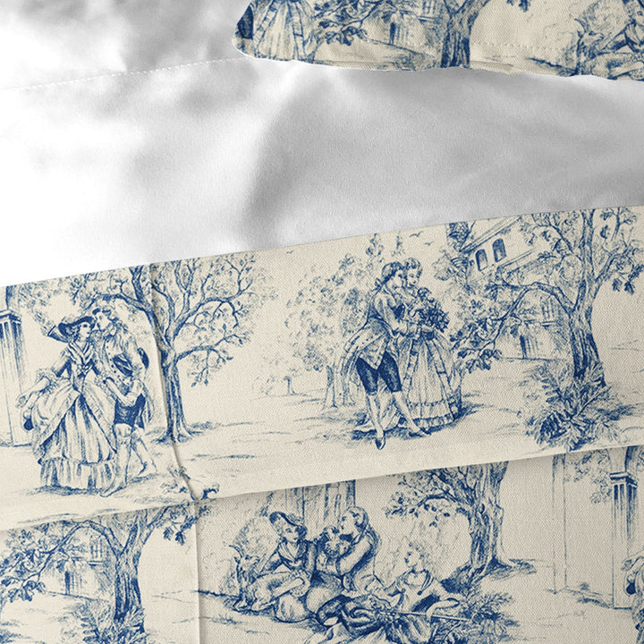 archamps toile blue bedding by 6ix tailors arc clg blu cmf fd 3pc 5