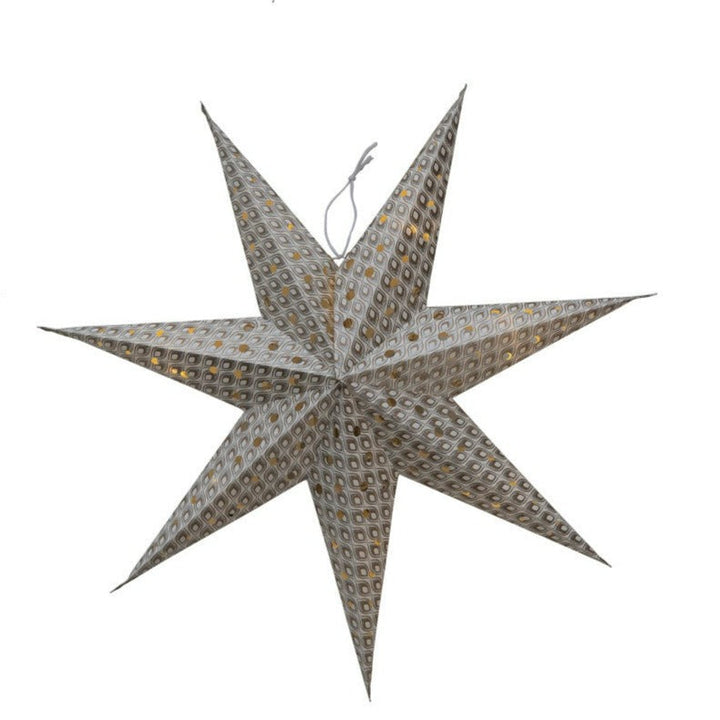Recycled Paper Star Ornament W Led Light String 7