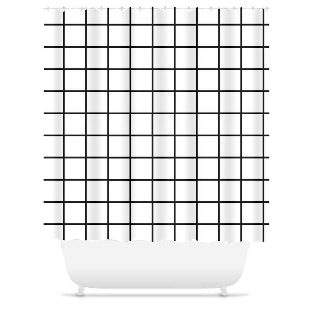 Grid Shower Curtains 1