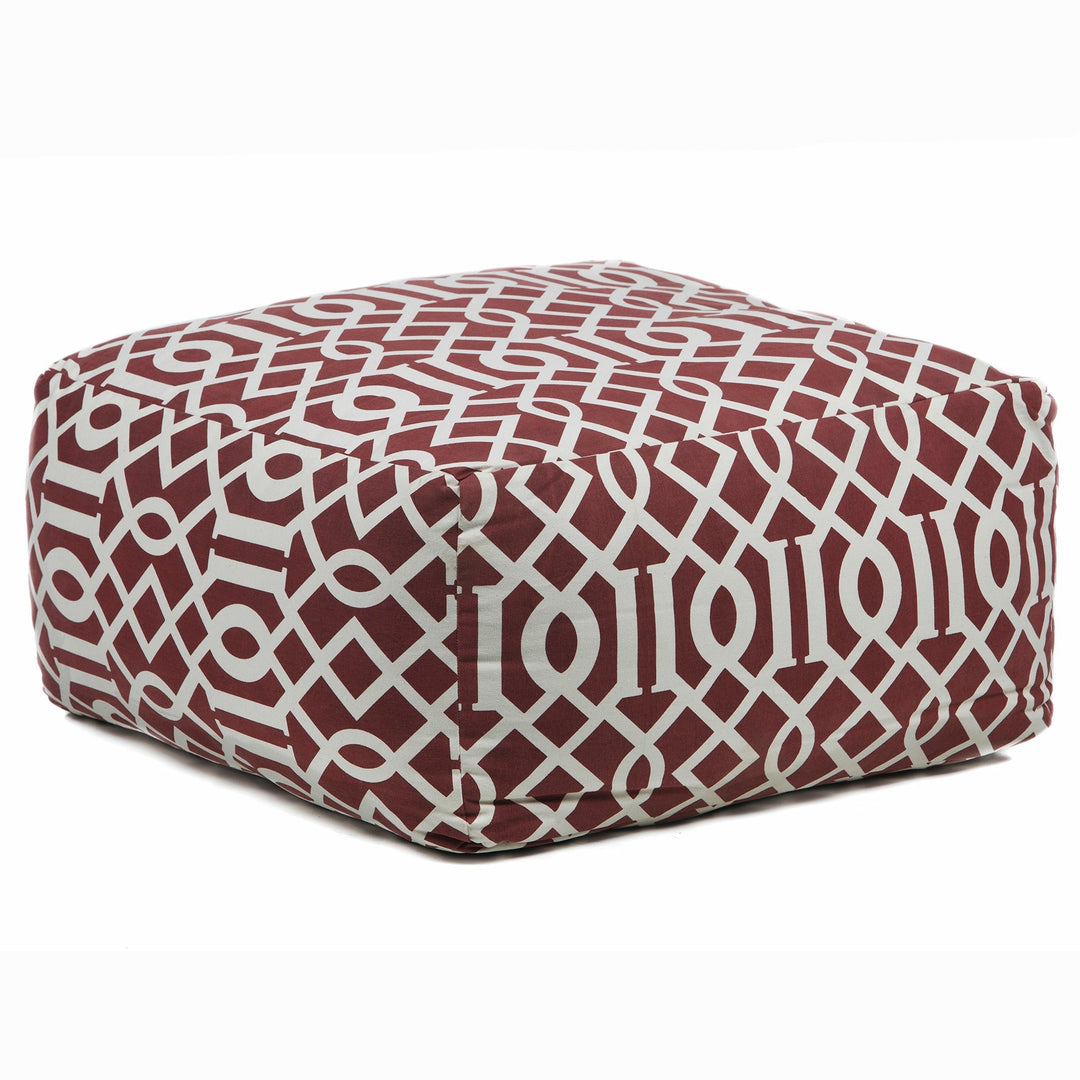 Handmade Contemporary Printed Cotton Pou 110 Pouf Chandra Rugs 1
