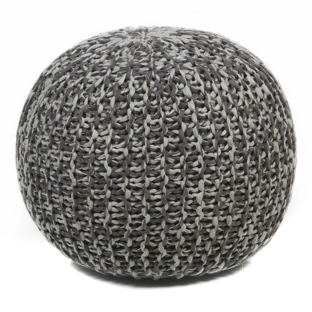 Hand Knitted Contemporary Cotton Pou 127 Pouf Chandra Rugs 1