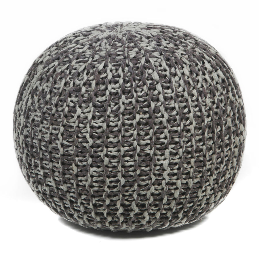 Hand Knitted Contemporary Cotton Pou 127 Pouf Chandra Rugs 1