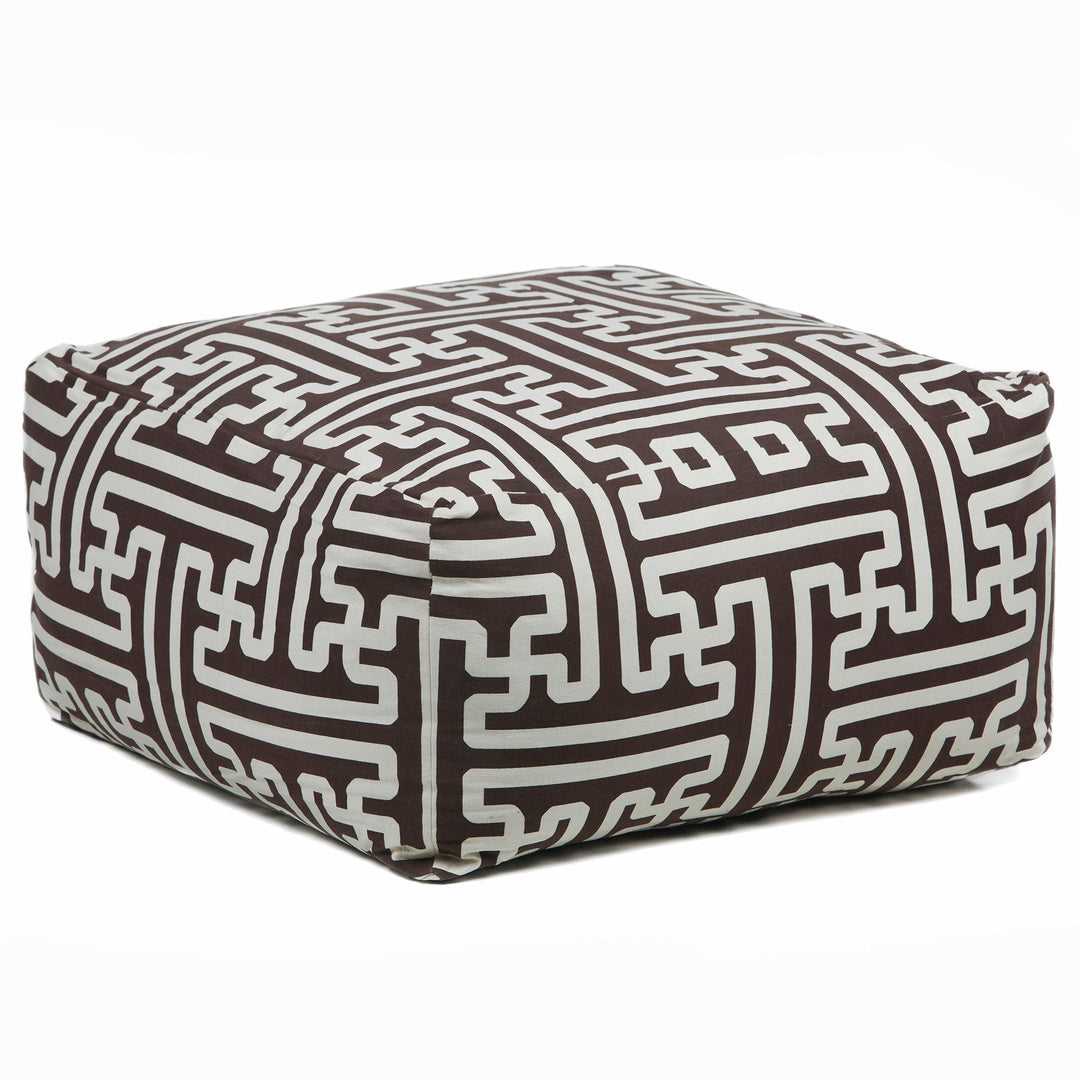 Handmade Contemporary Printed Cotton Pou 112 Pouf Chandra Rugs 1
