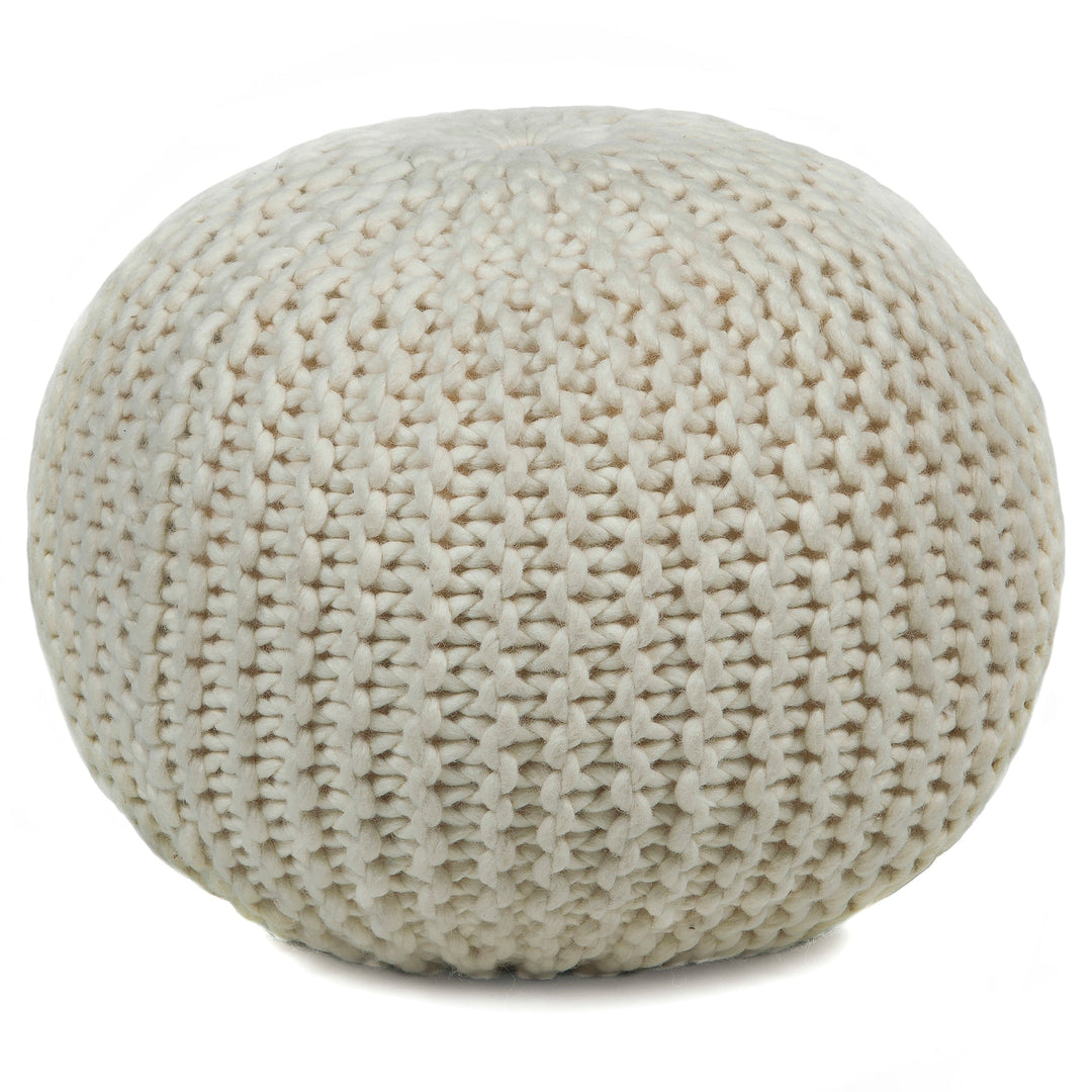 Hand Knitted Contemporary Wool Pou 115 Pouf Chandra Rugs 1