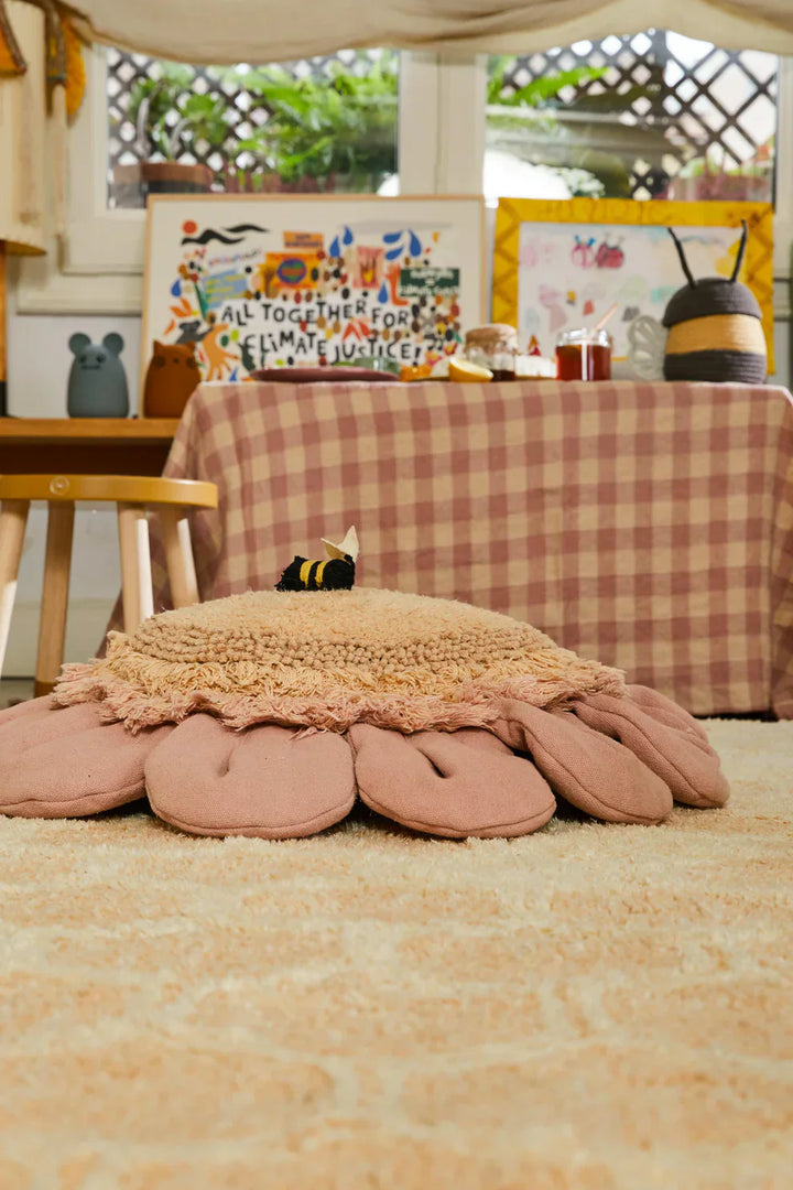 Pink Daisy Floor Cushion 6