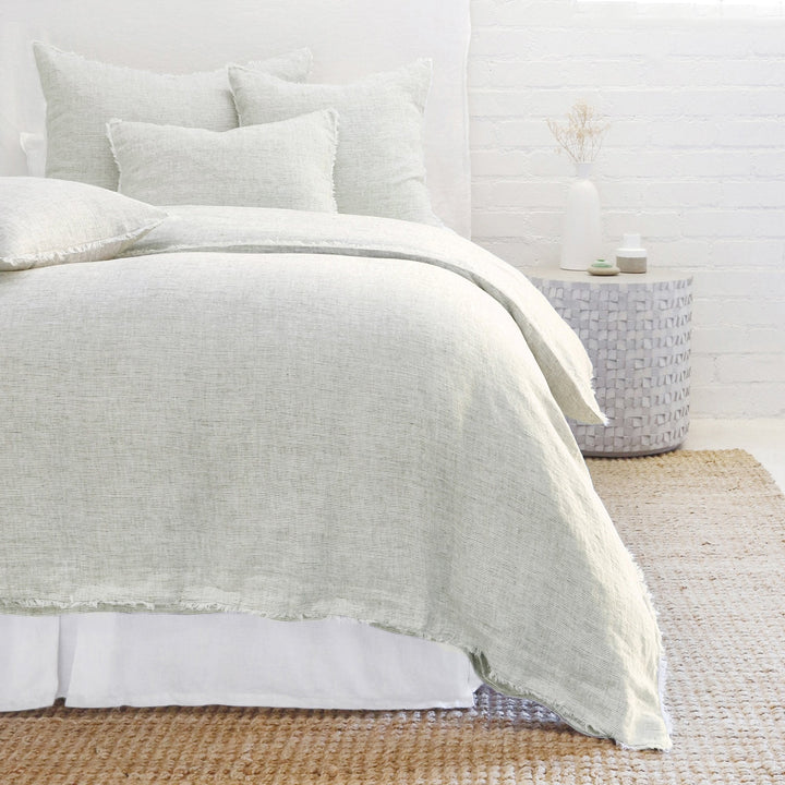 logan duvet and shams in olive design by pom pom at home 1