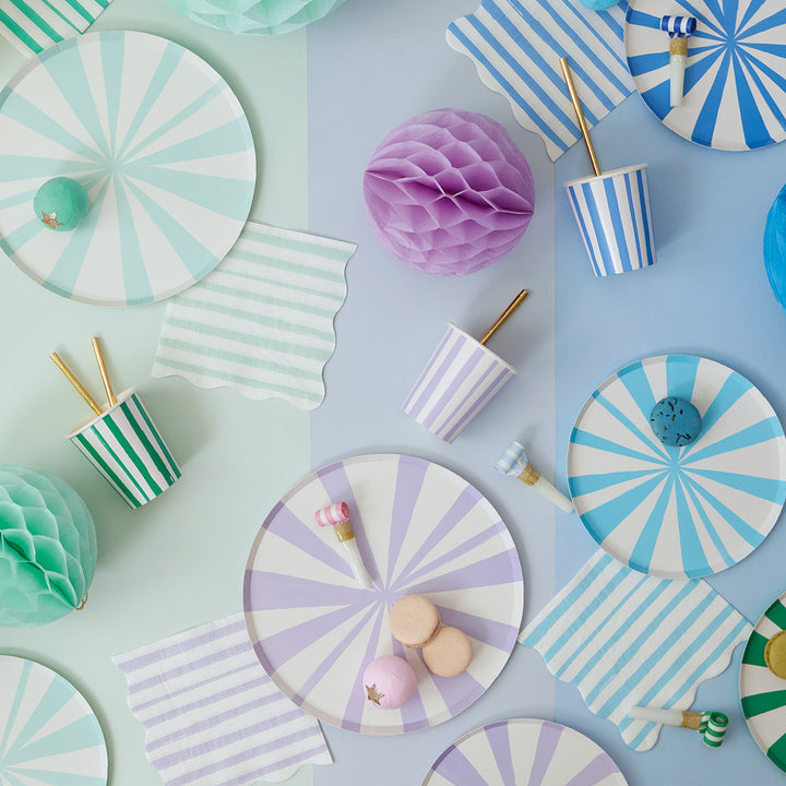 mint stripe partyware by meri meri mm 224496 1