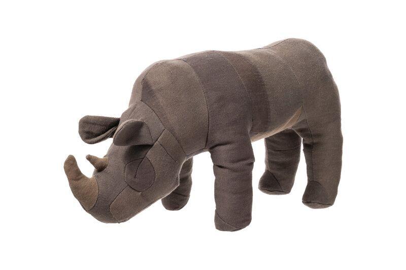 vintage fabric stuffed animal rhinoceros design by puebco 1