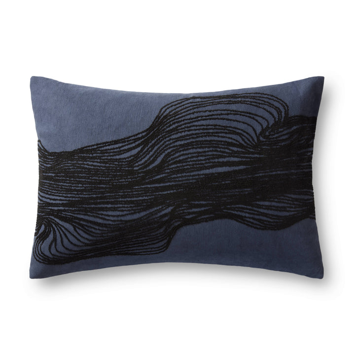 Handcrafted Blue Black Pillow By Loloi P145Pll0053Bbblpi15 Open Box 1