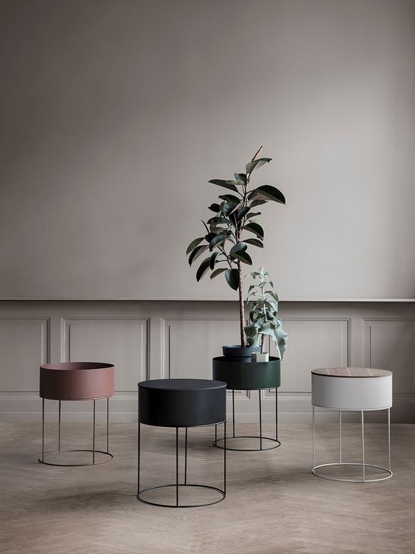 Round Plant Box in Light Grey by Ferm Living