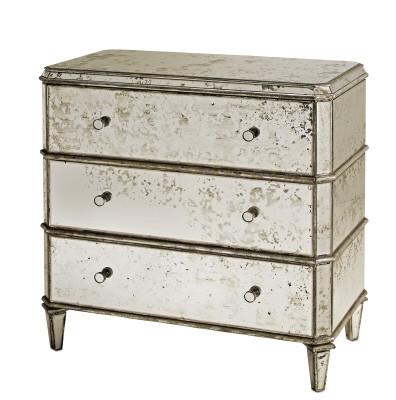 Antiqued Mirror Chest Of Drawers design by Currey & Company