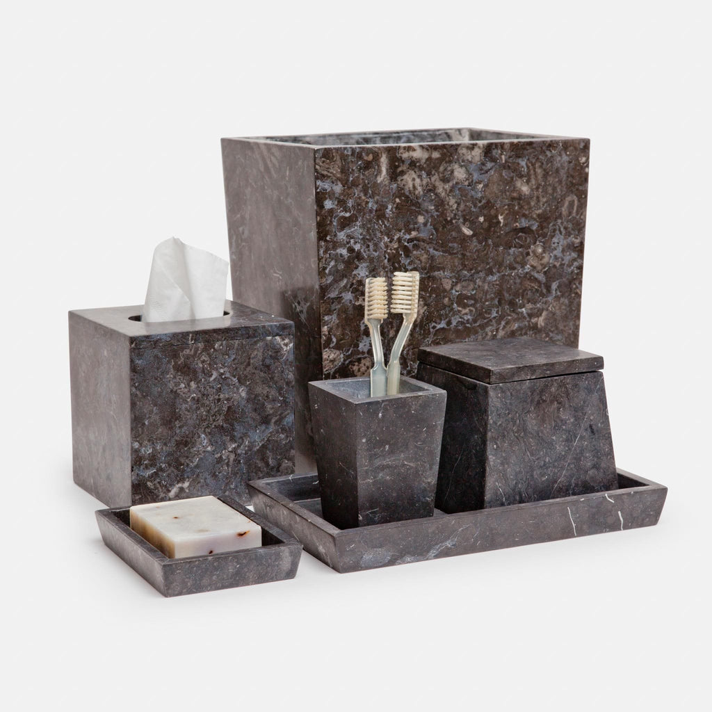 luxor collection bath accessories black matte marble 1