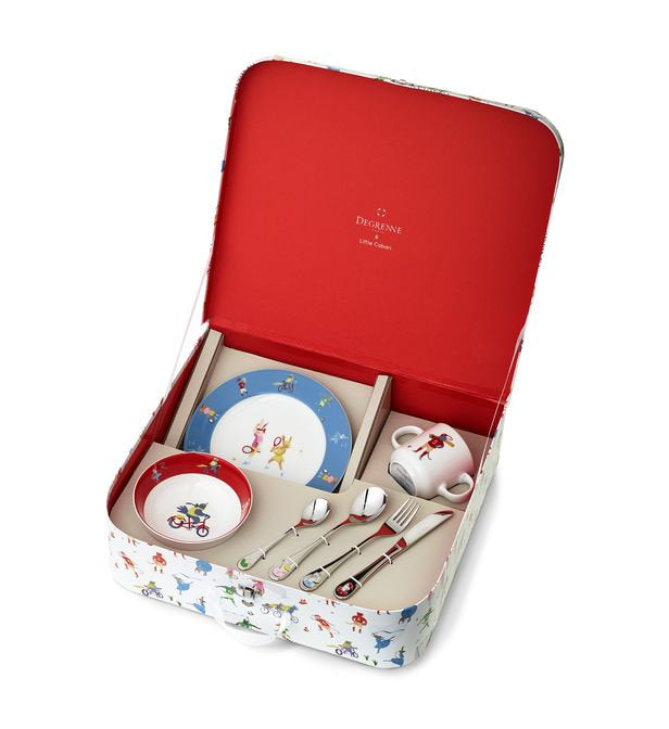 Les Amis Du Mercredi Children's Suitcase Dinnerware Set