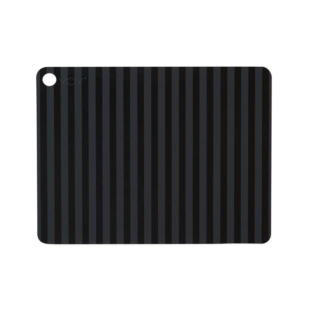 Placemat Stripe Anthracite 2 Pcs Pack Design By Oyoy 1