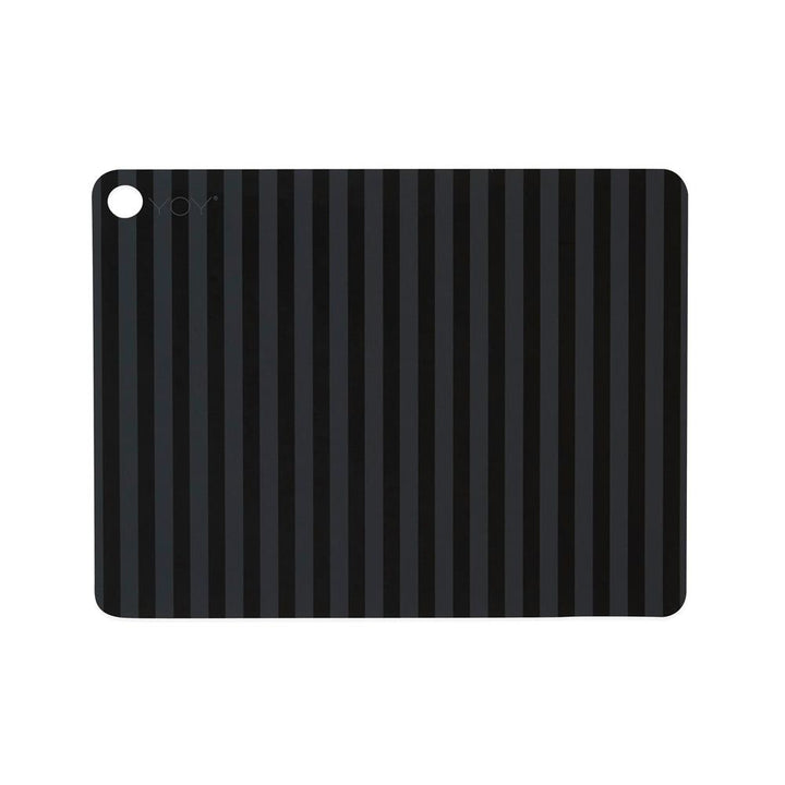 Placemat Stripe Anthracite 2 Pcs Pack Design By Oyoy 1