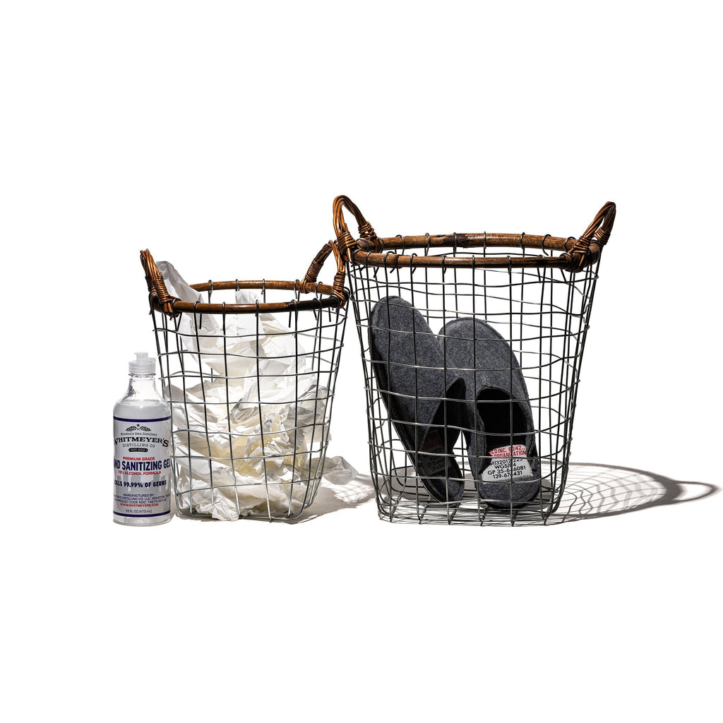 rattan top wire basket small design by puebco 2