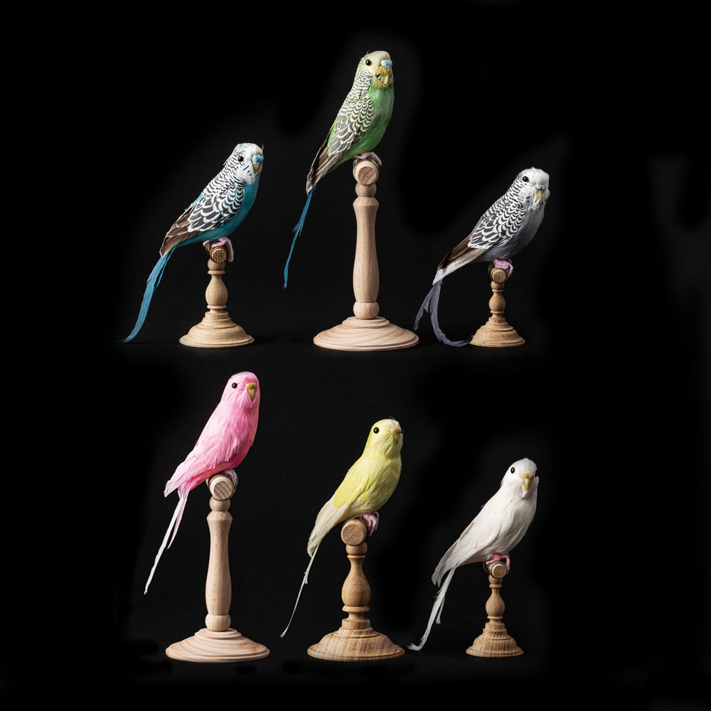 artificial birds budgie gray 3