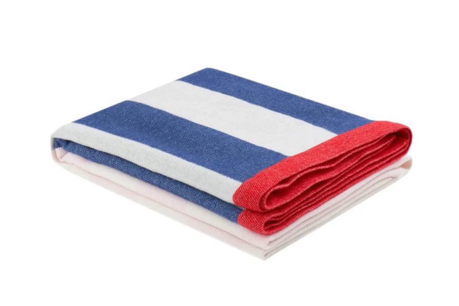 stripe pink blue throw 1