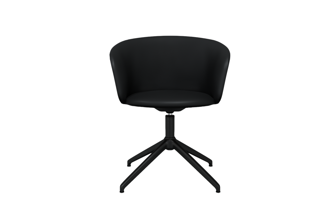 Kendo Black Leather Swivel Chair 4 Star Return Hem 20243 3