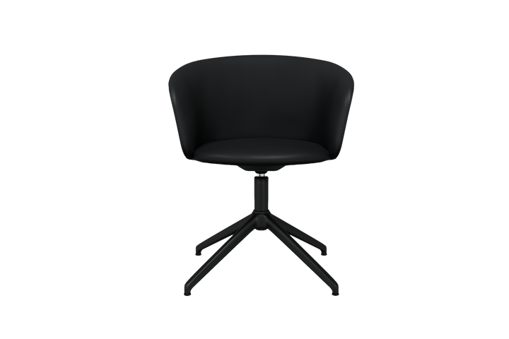 Kendo Black Leather Swivel Chair 4 Star Return Hem 20243 3