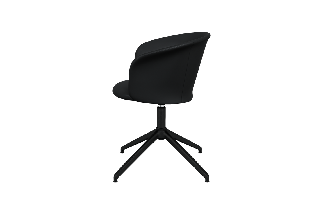 Kendo Black Leather Swivel Chair 4 Star Return Hem 20243 5