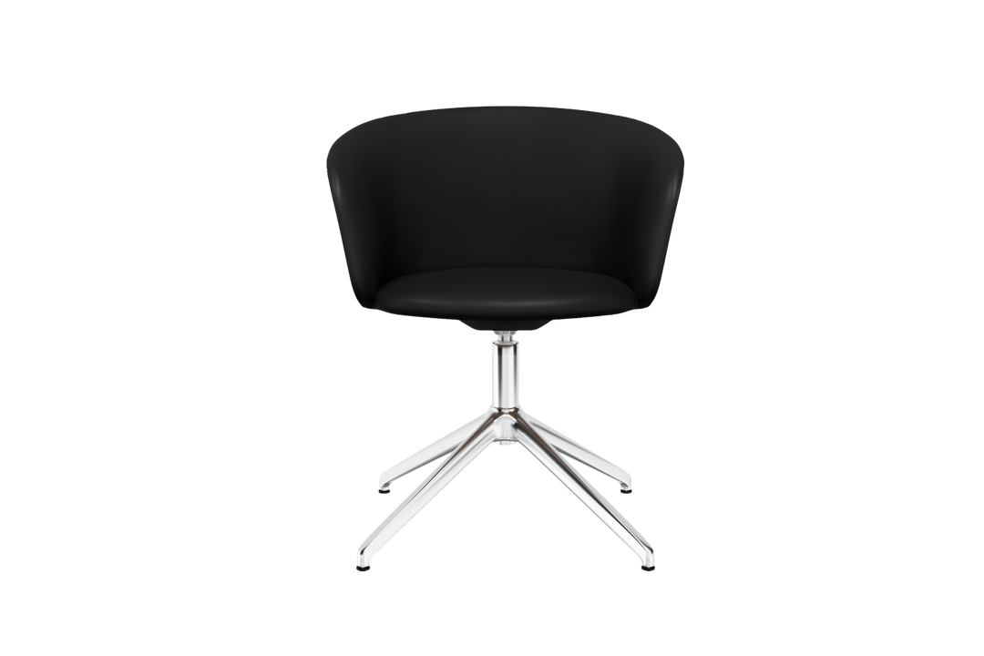 Kendo Black Leather Swivel Chair 4 Star Return Hem 20243 8